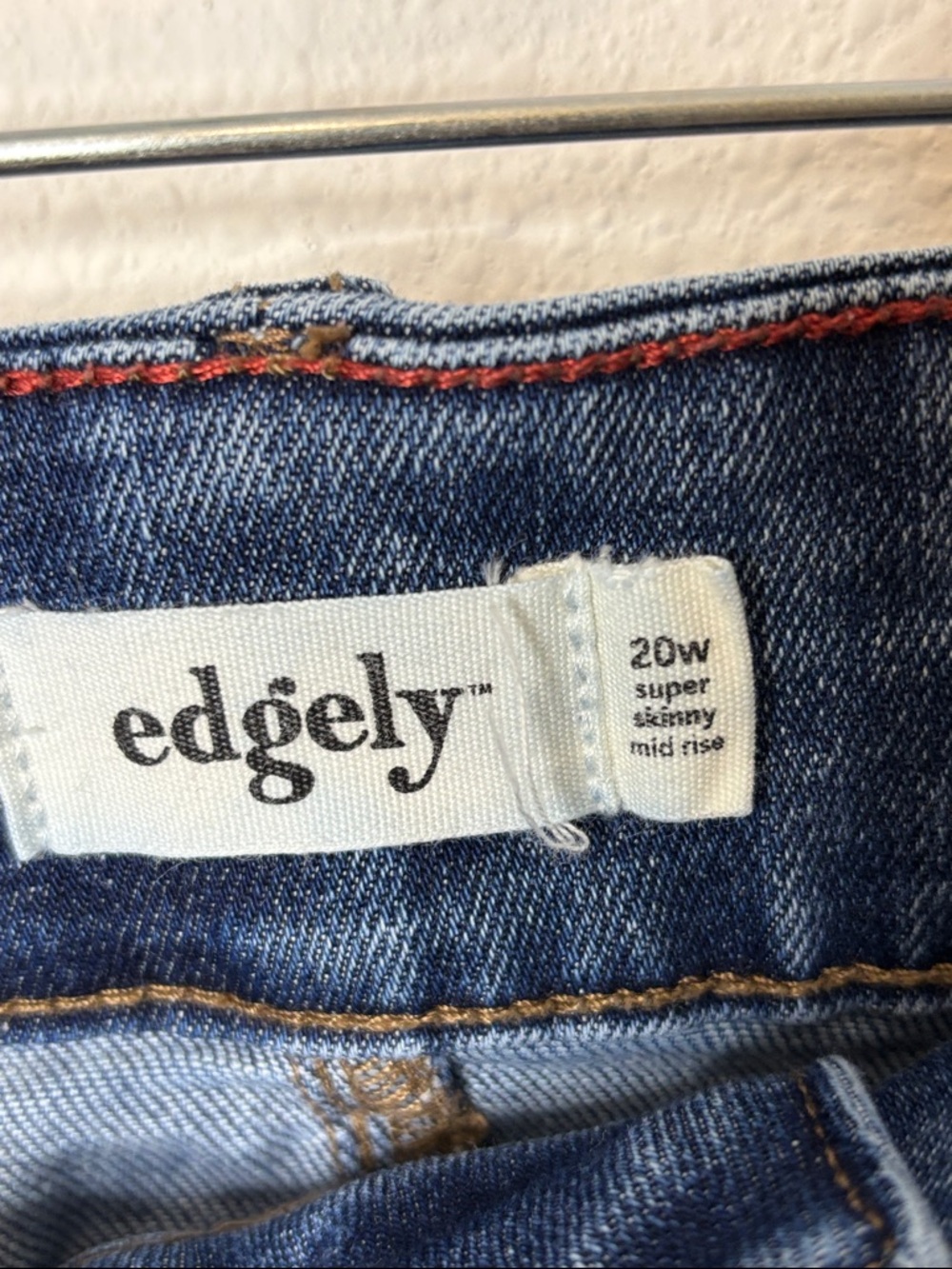 Edgely size 20W Long Women's Skinny Jeans - Dark Blue Wash - Picture 9 of 10